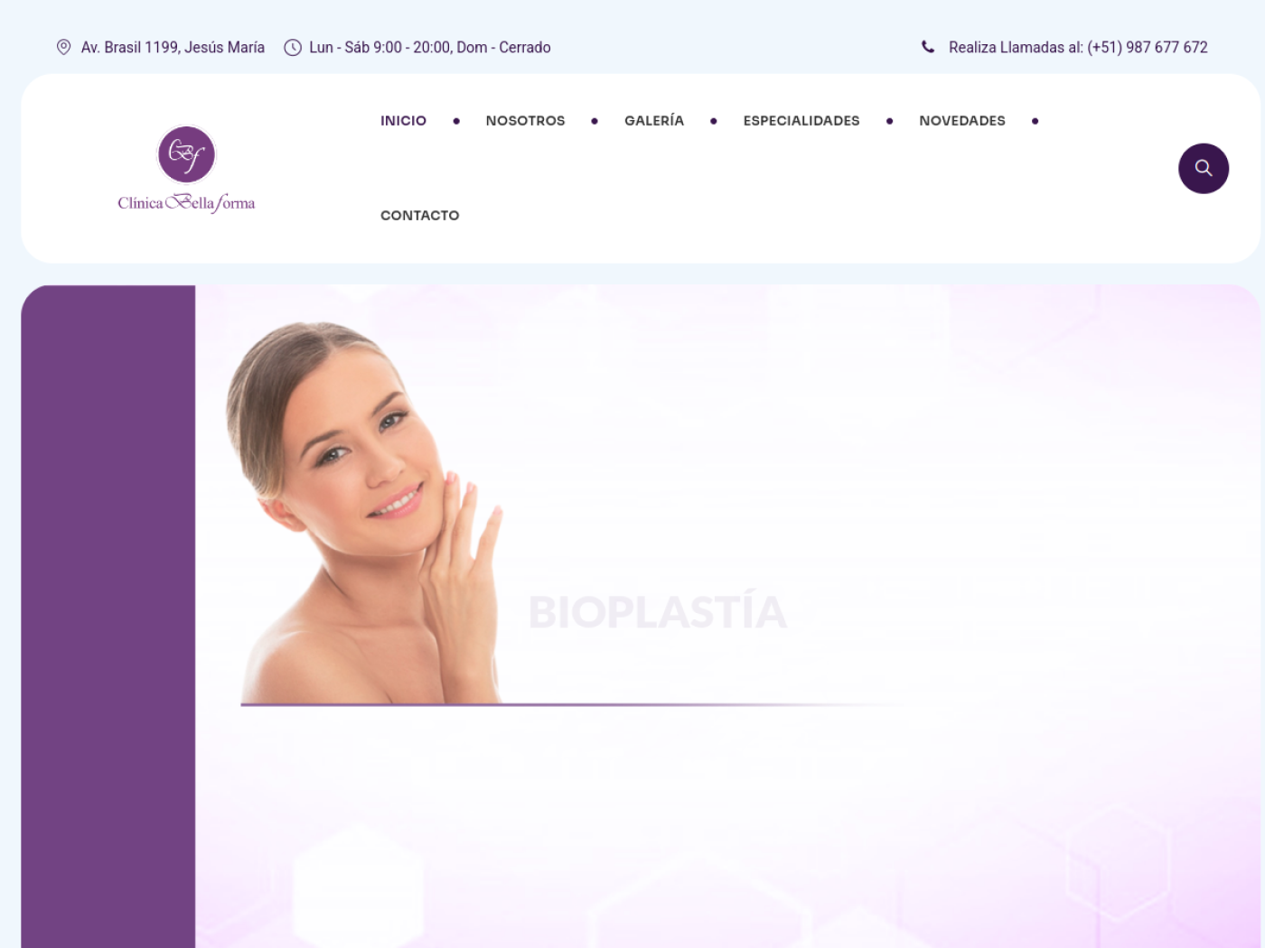 Vista responsive del proyecto Clínica Bella Forma